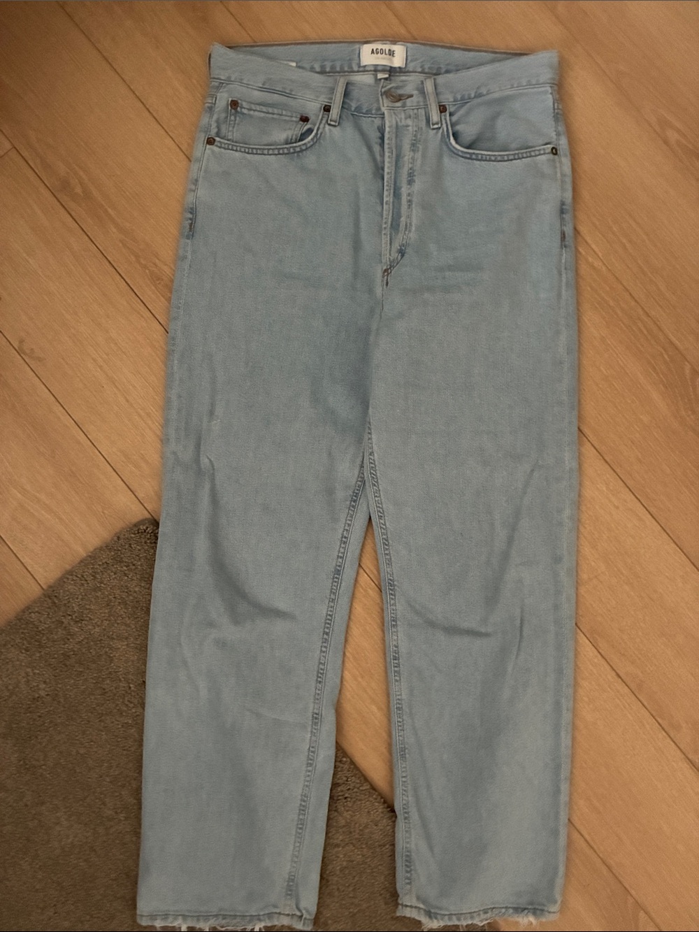 Agolde Light Blue Relaxed Straight Jeans